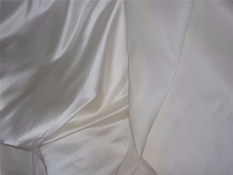 100% silk ivory color dutchess satin backed with organza silk 60&quot; wide 55 momme