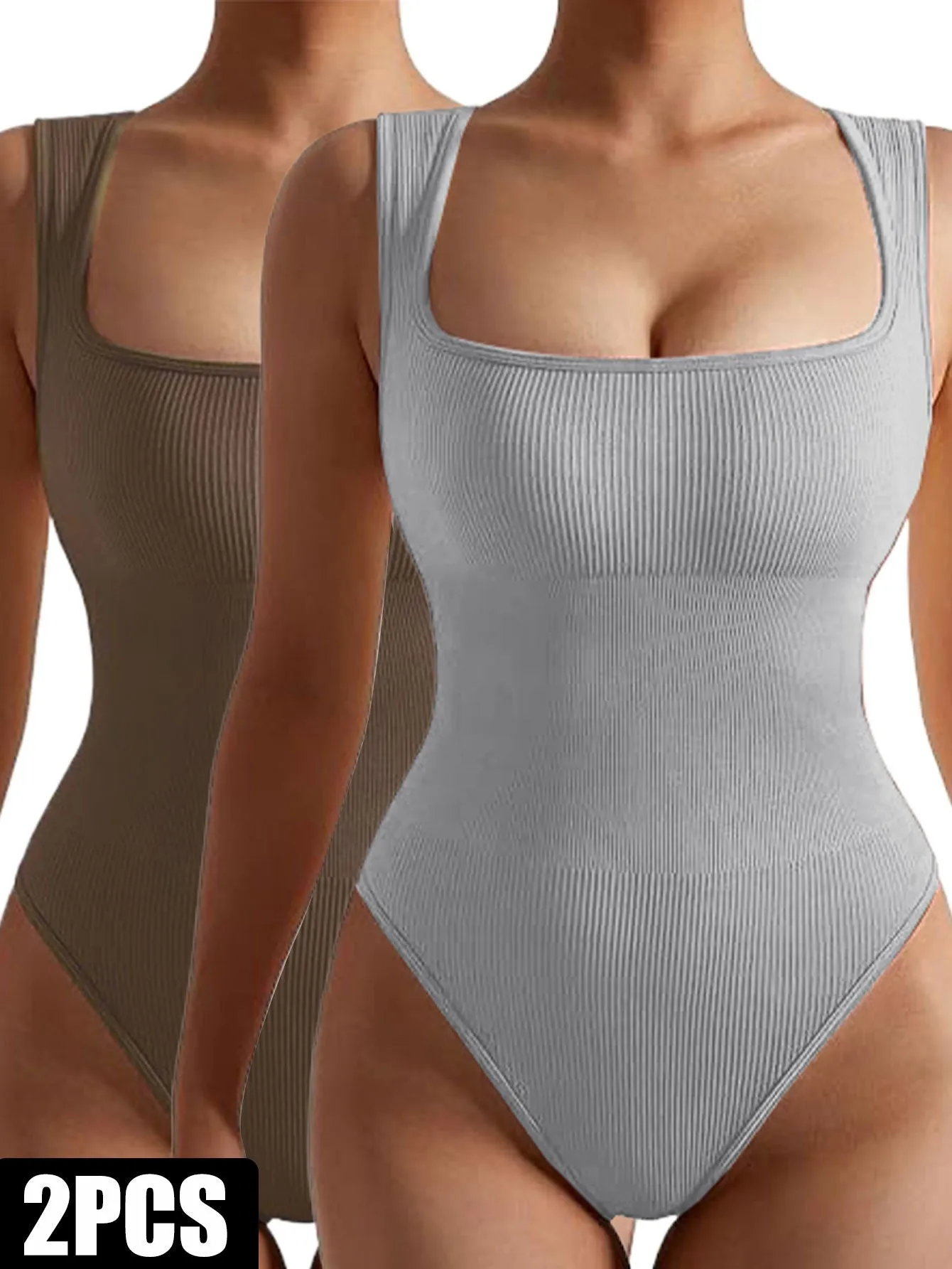 2 pack Ribbed tank top body suit  For Women