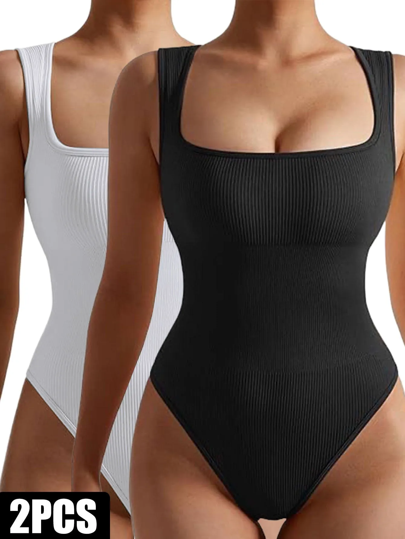 2 pack Ribbed tank top body suit  For Women