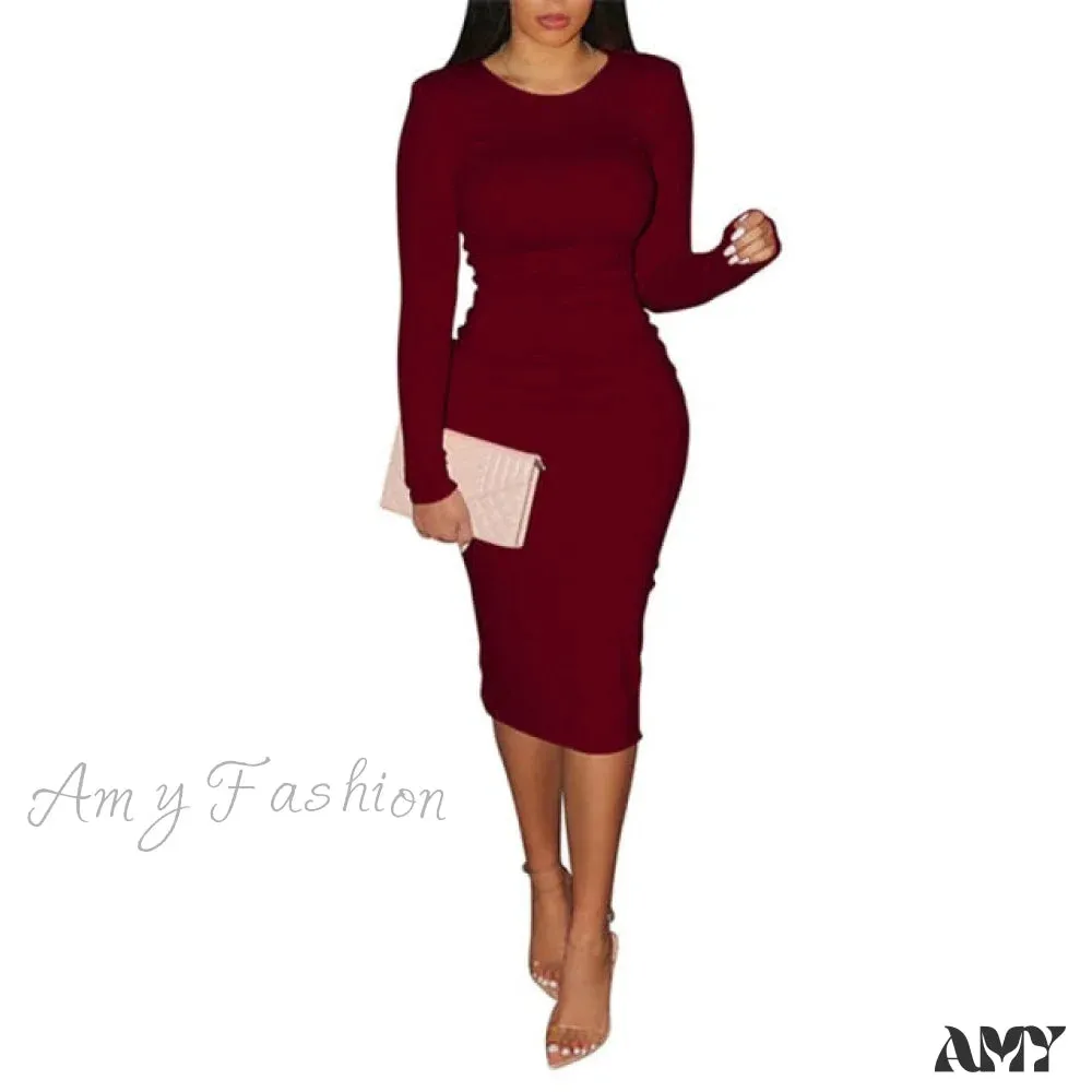 Amy Fashion - Sexy Club Elastic Elegant Pencil Dresses