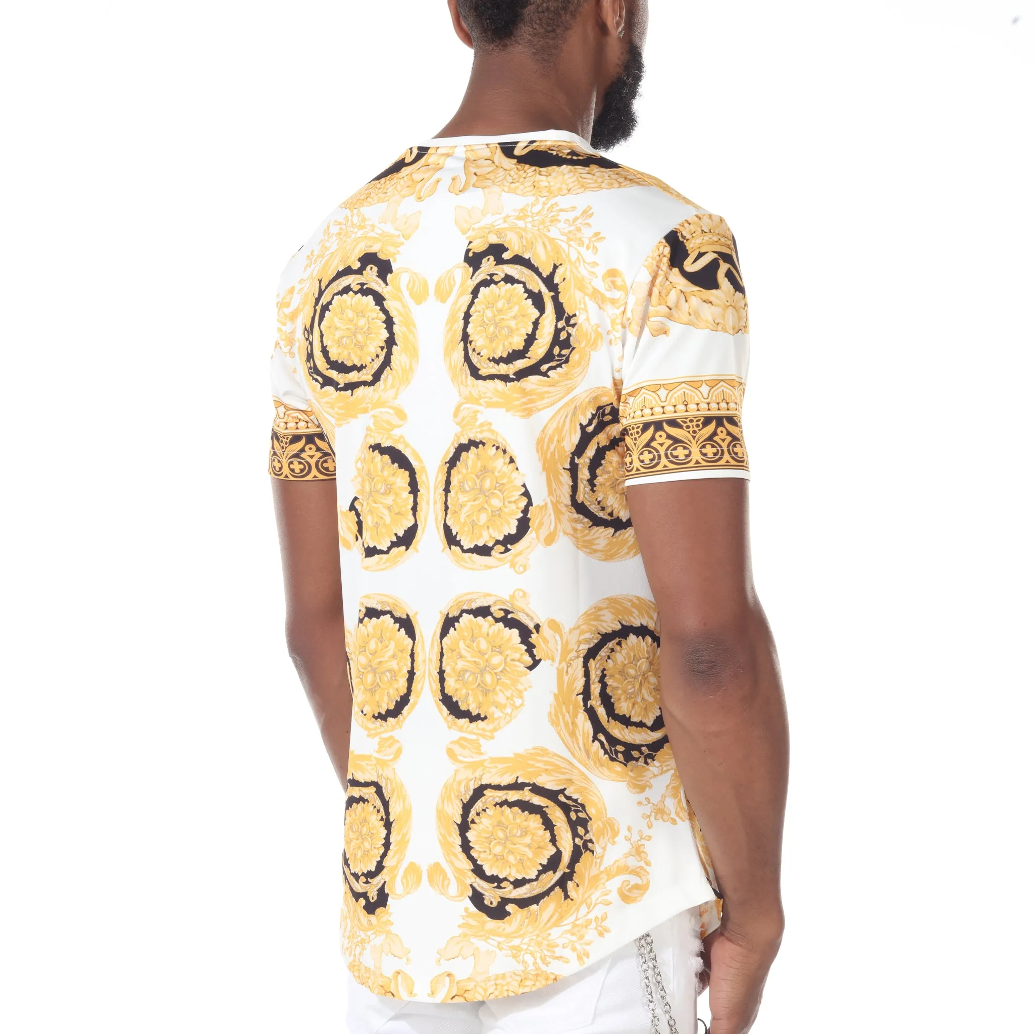 [Arman] White and Gold Men's T-shirt