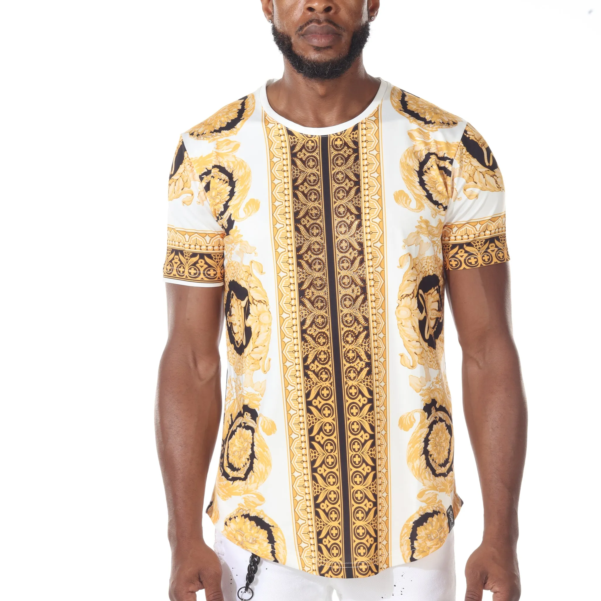 [Arman] White and Gold Men's T-shirt