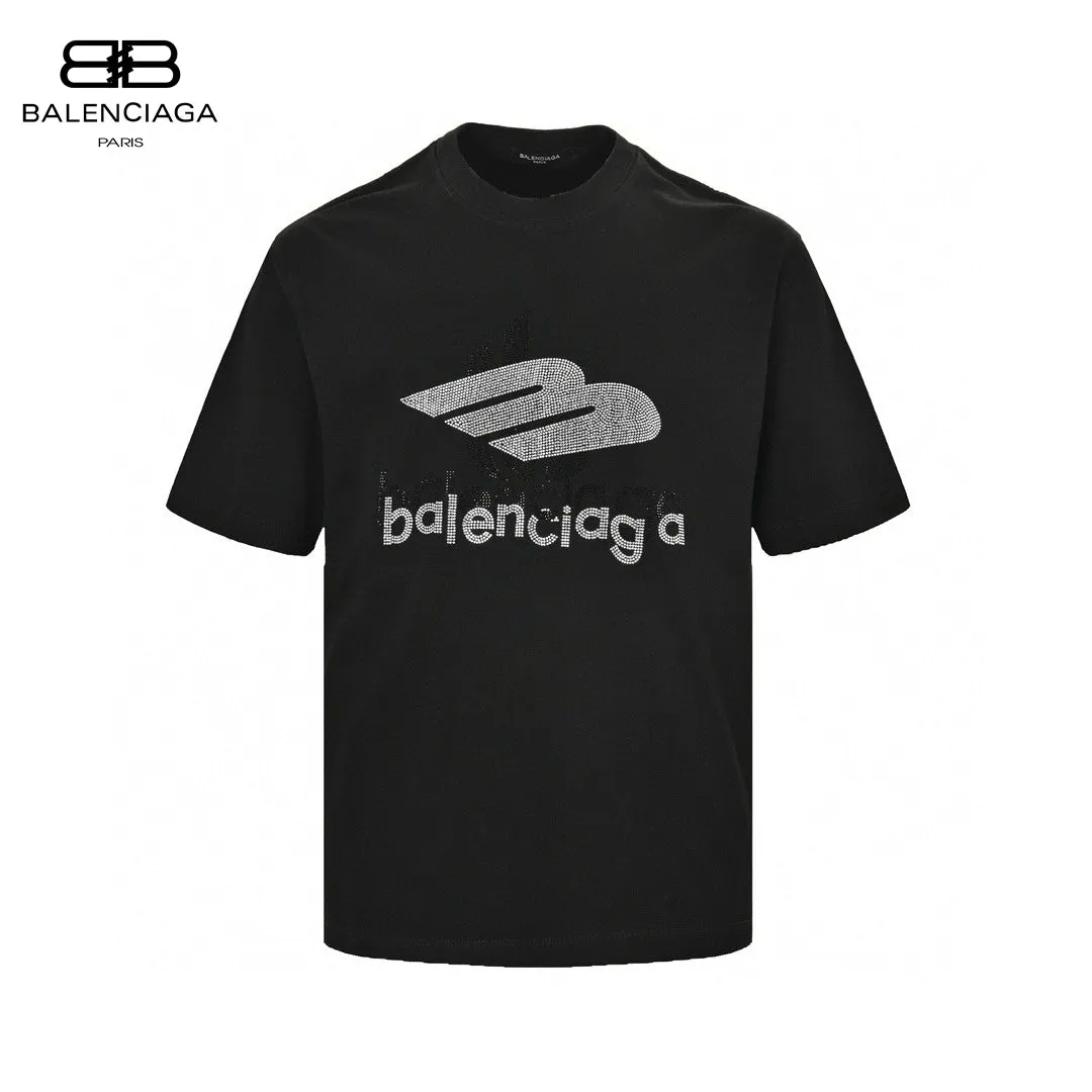 Balenciaga Crystal Logo T-Shirt in Black