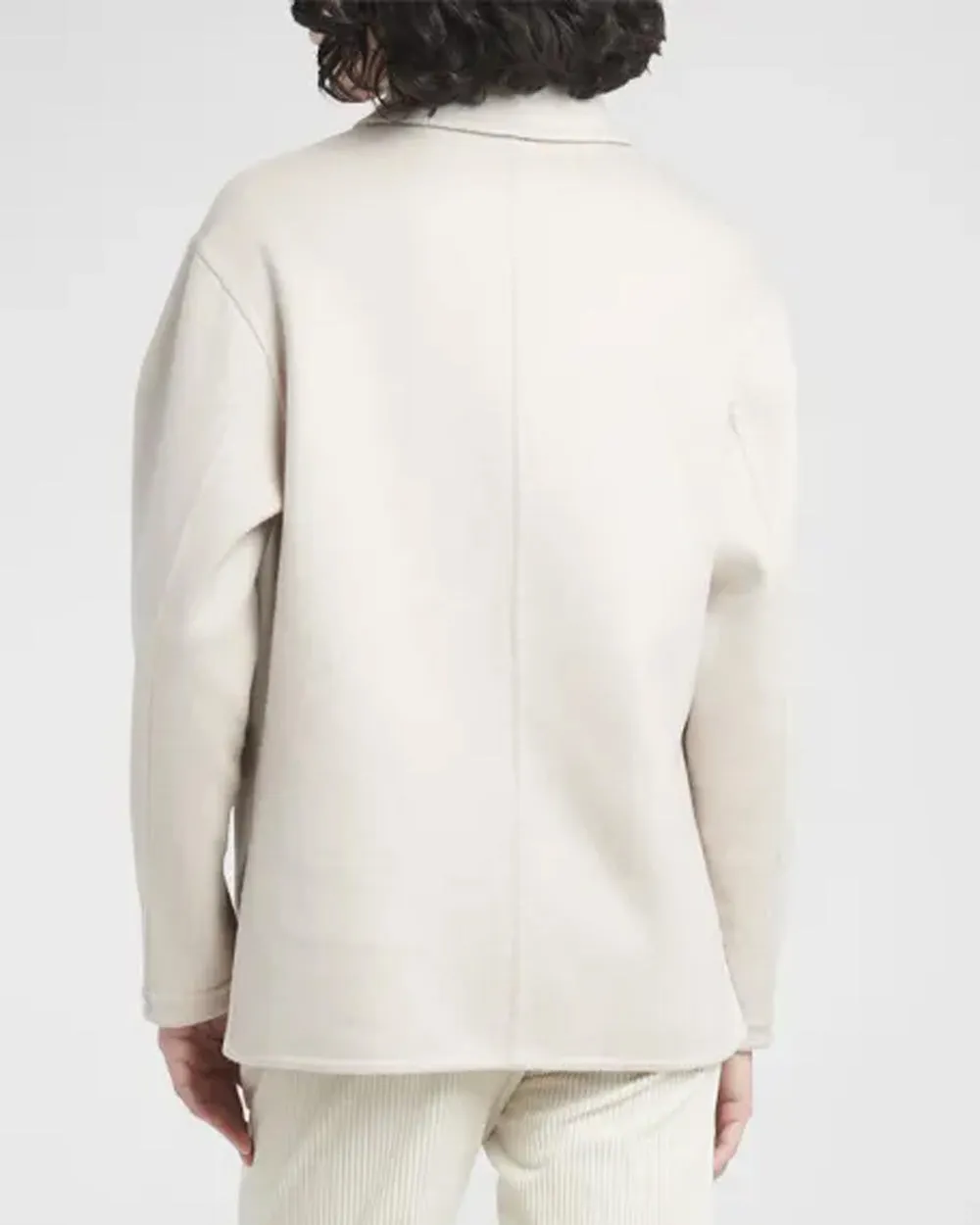 Beige Cashmere Double Breasted Jacket