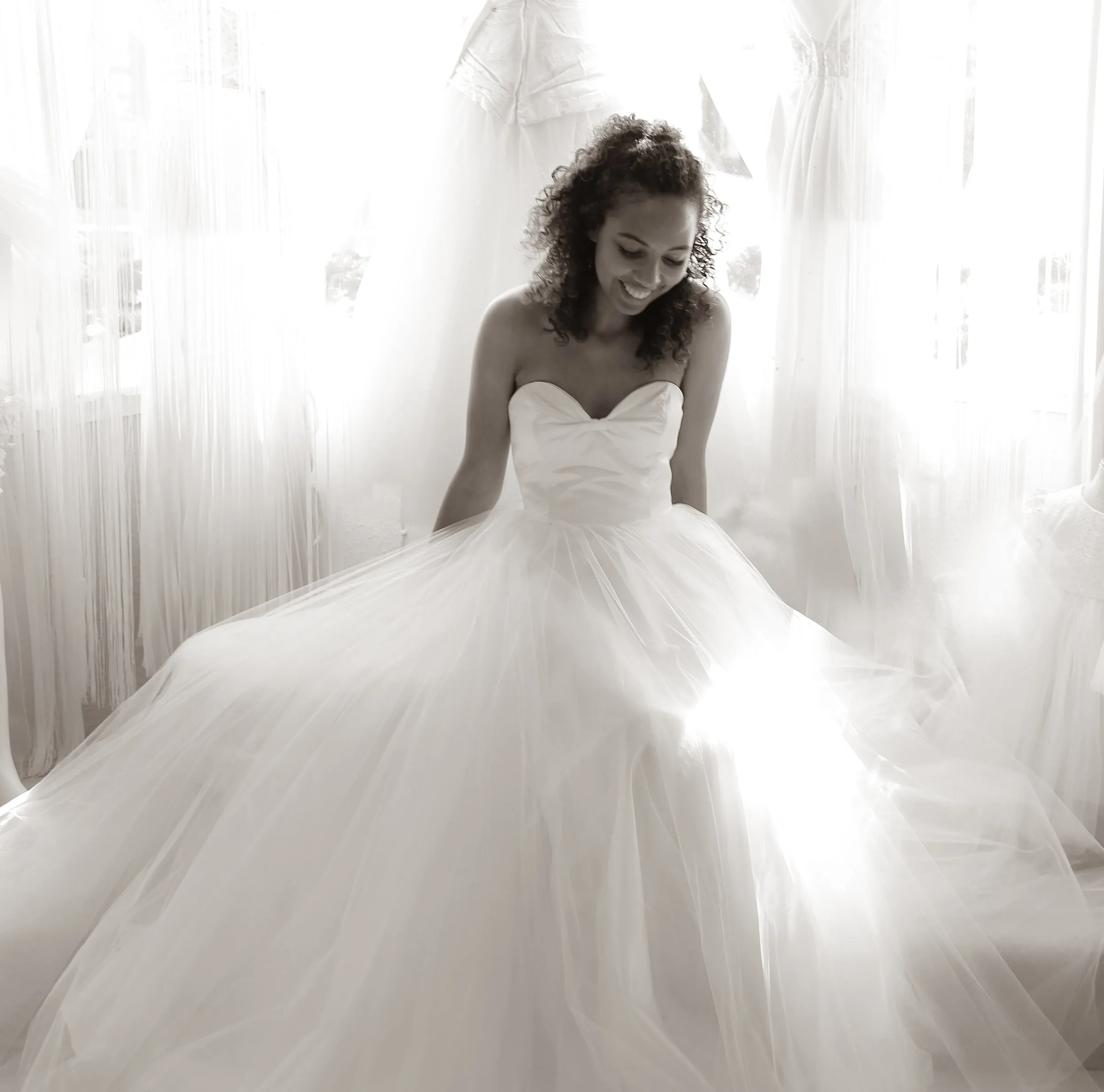 Bespoke Silk and Tulle Strapless Ballgown Wedding Dress