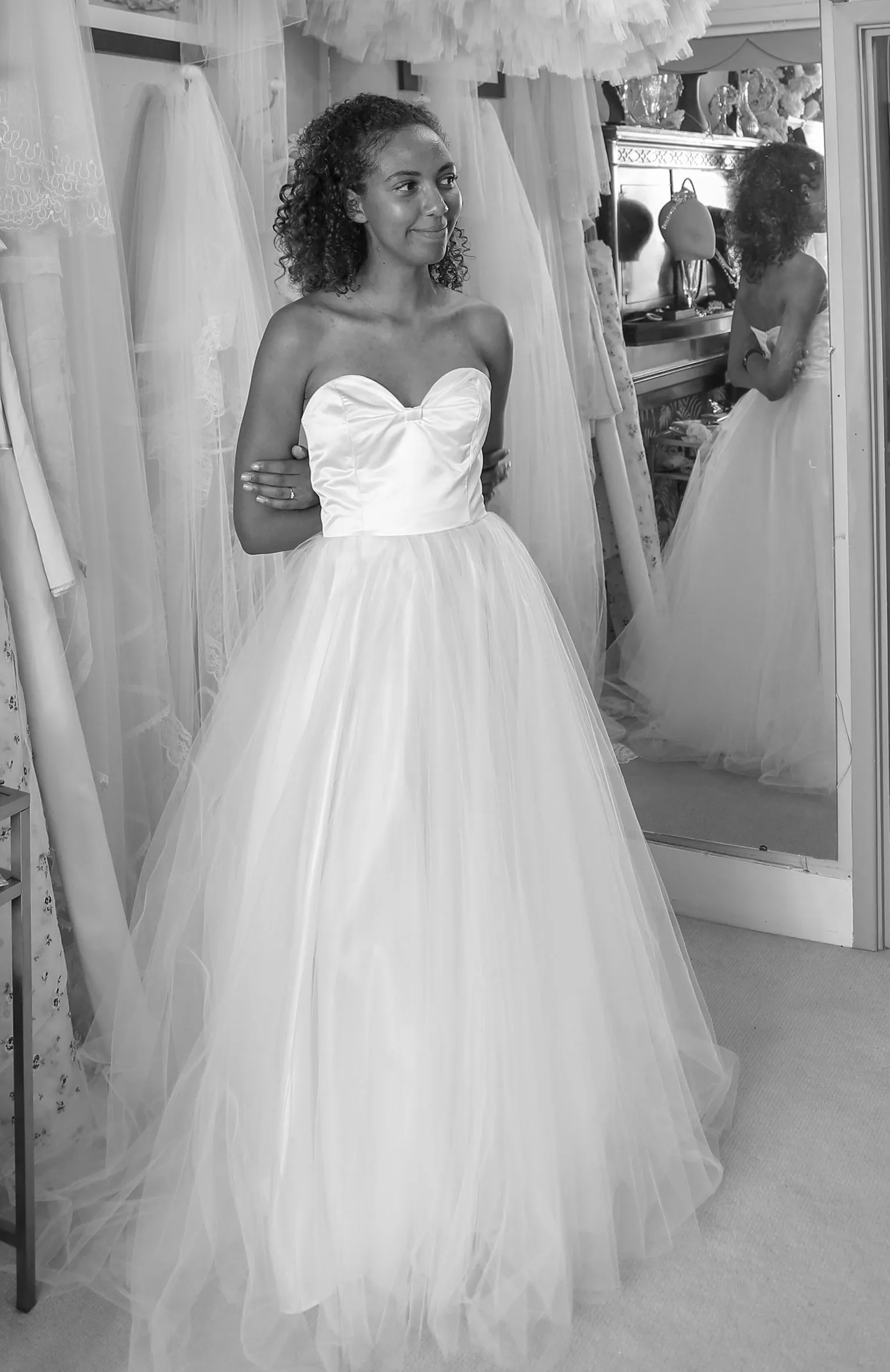 Bespoke Silk and Tulle Strapless Ballgown Wedding Dress