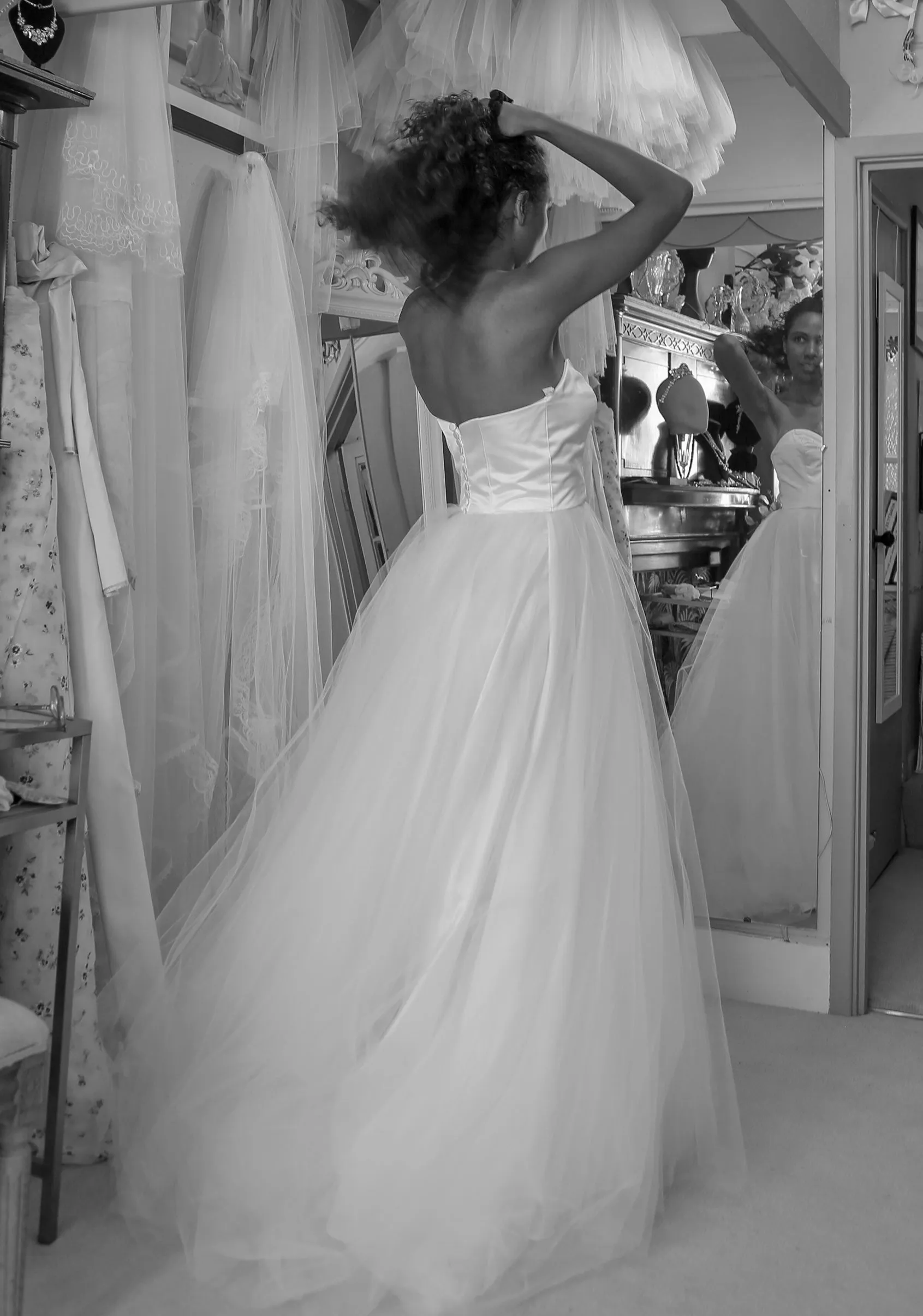 Bespoke Silk and Tulle Strapless Ballgown Wedding Dress