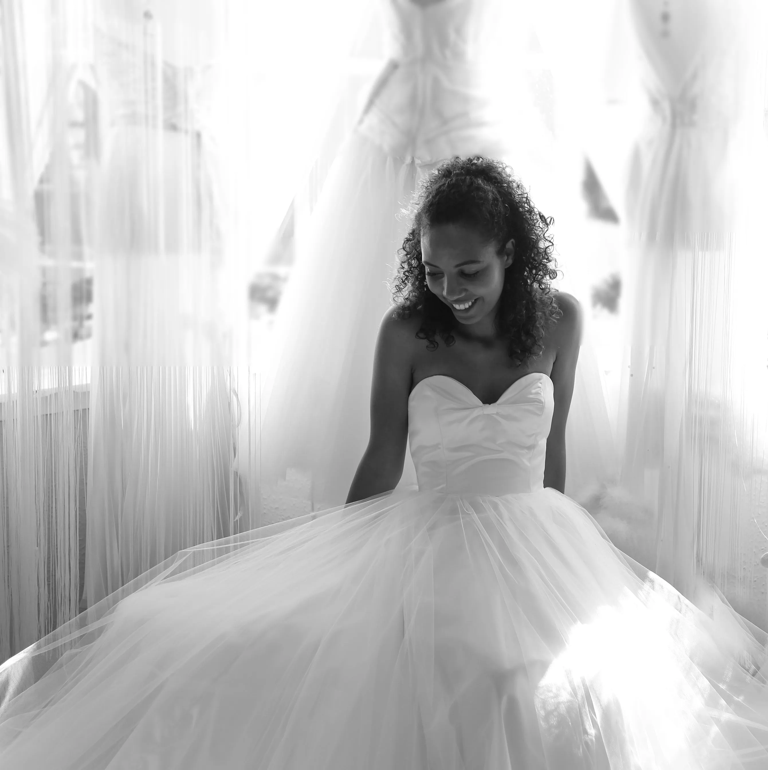 Bespoke Silk and Tulle Strapless Ballgown Wedding Dress