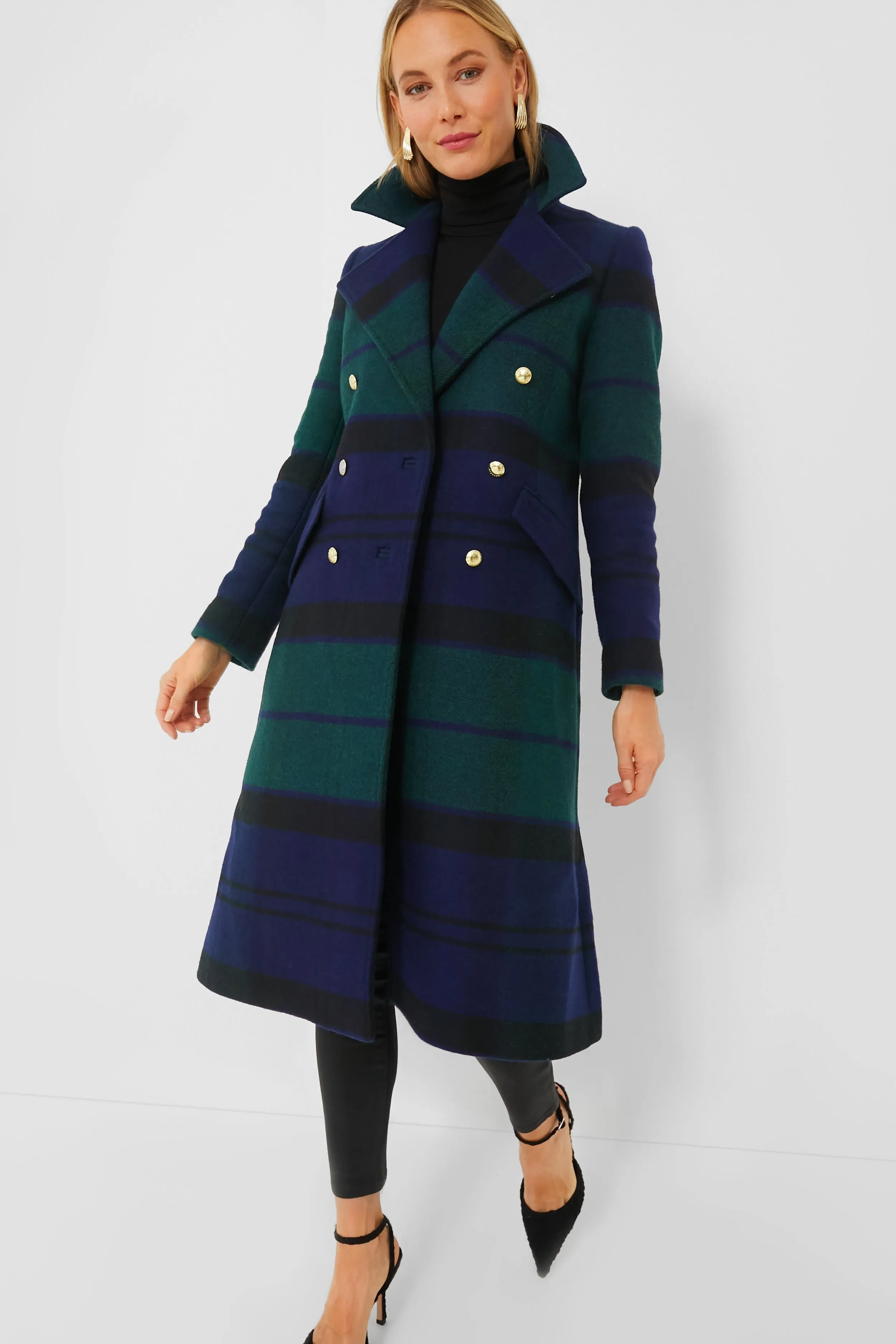 Black and Sage Tartan Marlene Wool Jacket