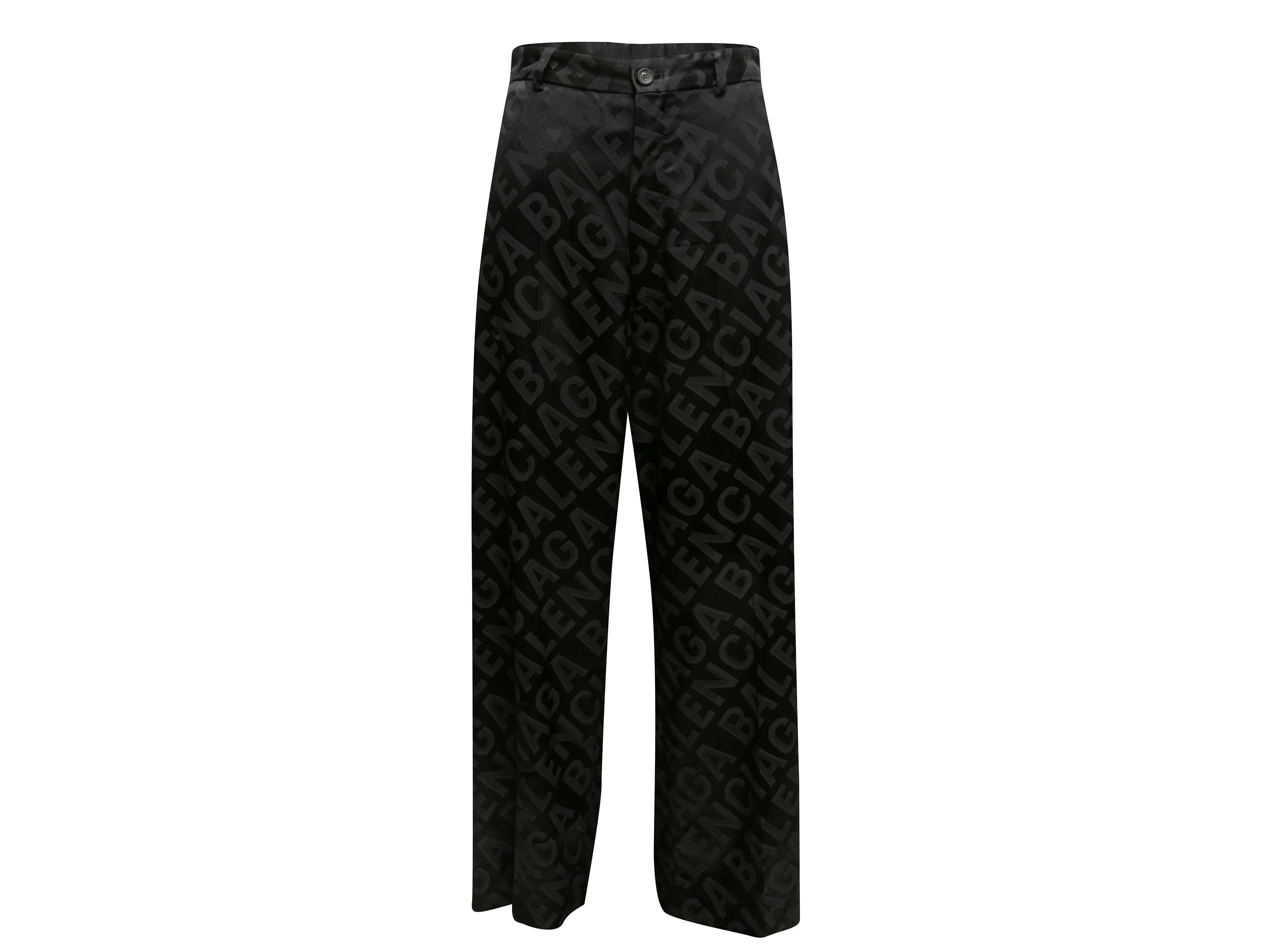 Black Balenciaga Unifit 2021 Logo Patterned Pants Size US XS