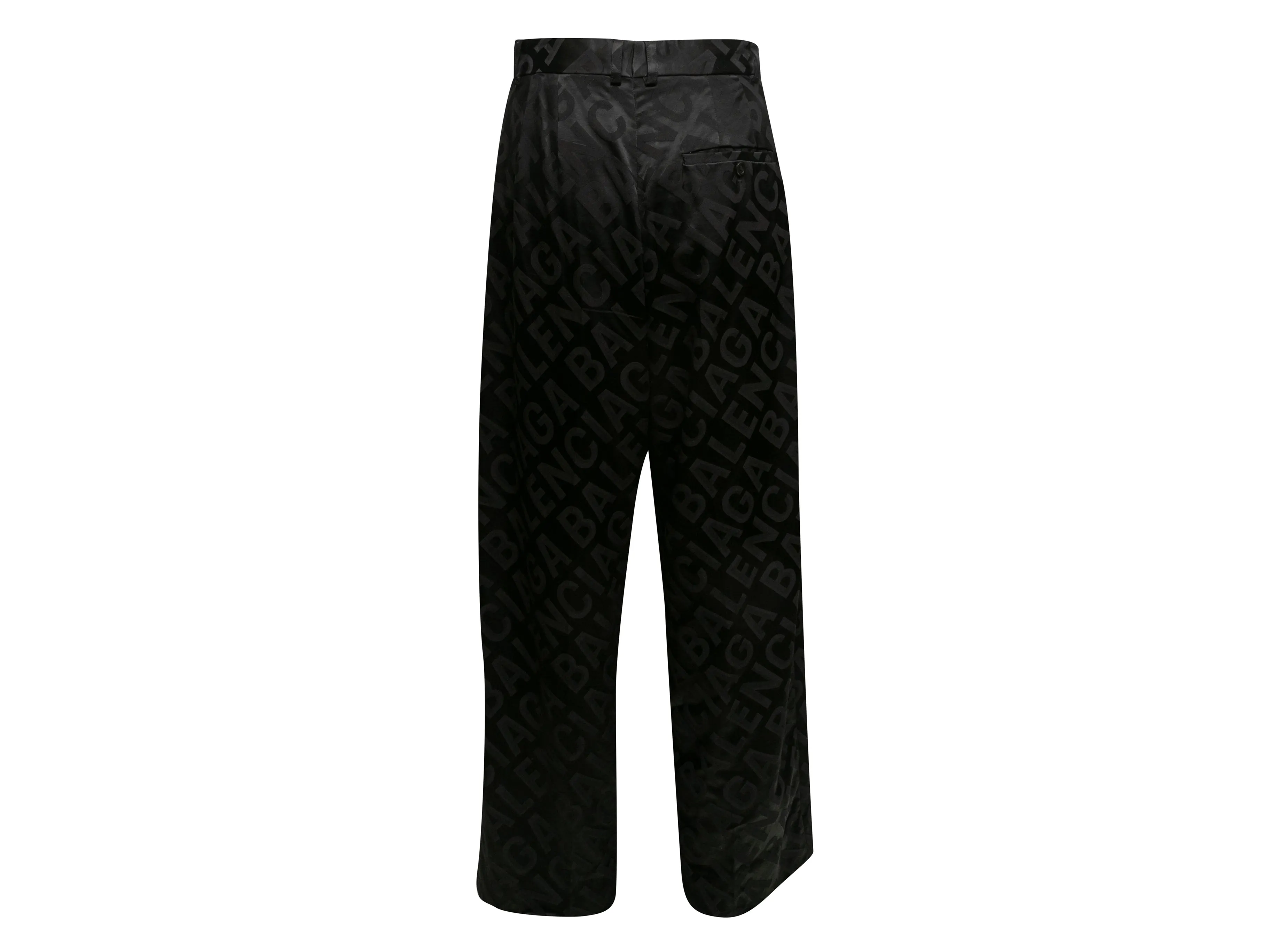 Black Balenciaga Unifit 2021 Logo Patterned Pants Size US XS