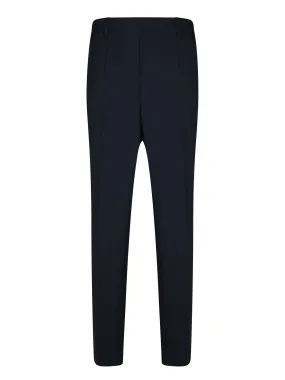 Blue Elastic Cady Elegant Trousers