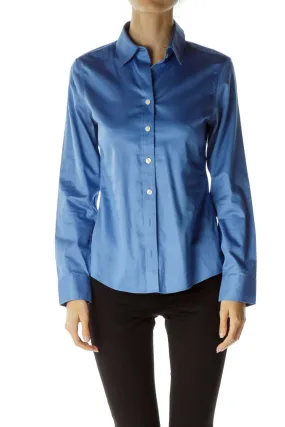 Blue Non-Iron Fitted Shirt