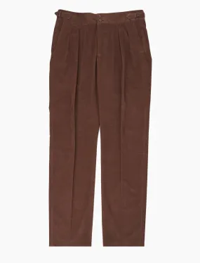 Brown Needlecord High Waisted Trousers