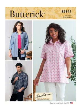 Butterick Pattern B6841 Unisex Button-Down Shirts