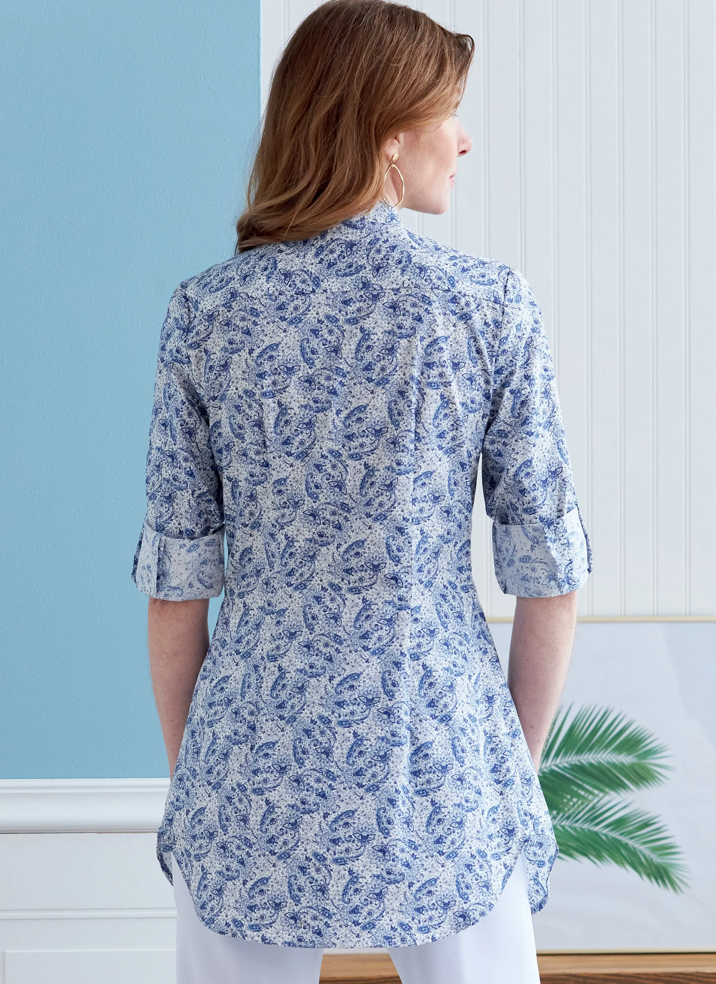 Butterick Pattern B6852 Misses' Button-Down Shorts With Collar, Sleeve & Hem Variations