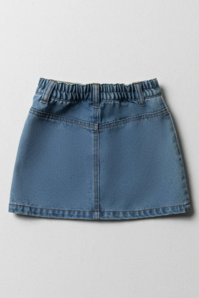 Button Skirt Blue