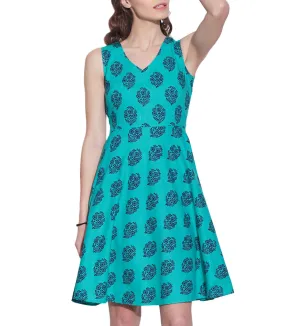 Clothes For Women Cotton Printed Dress,Machine Washable,W-CPD34-1606, Size-34 Inch