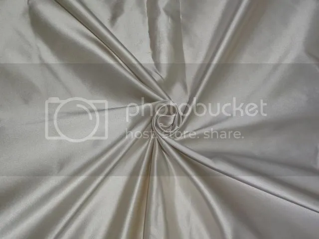 Cream with Light Gold Shot colour Silk Dutchess Satin fabric