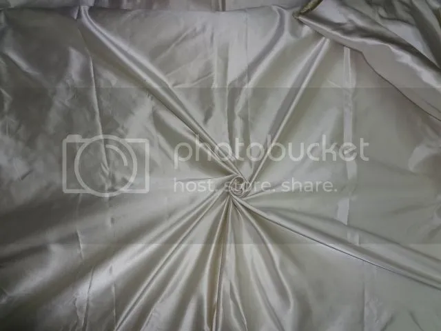 Cream with Light Gold Shot colour Silk Dutchess Satin fabric