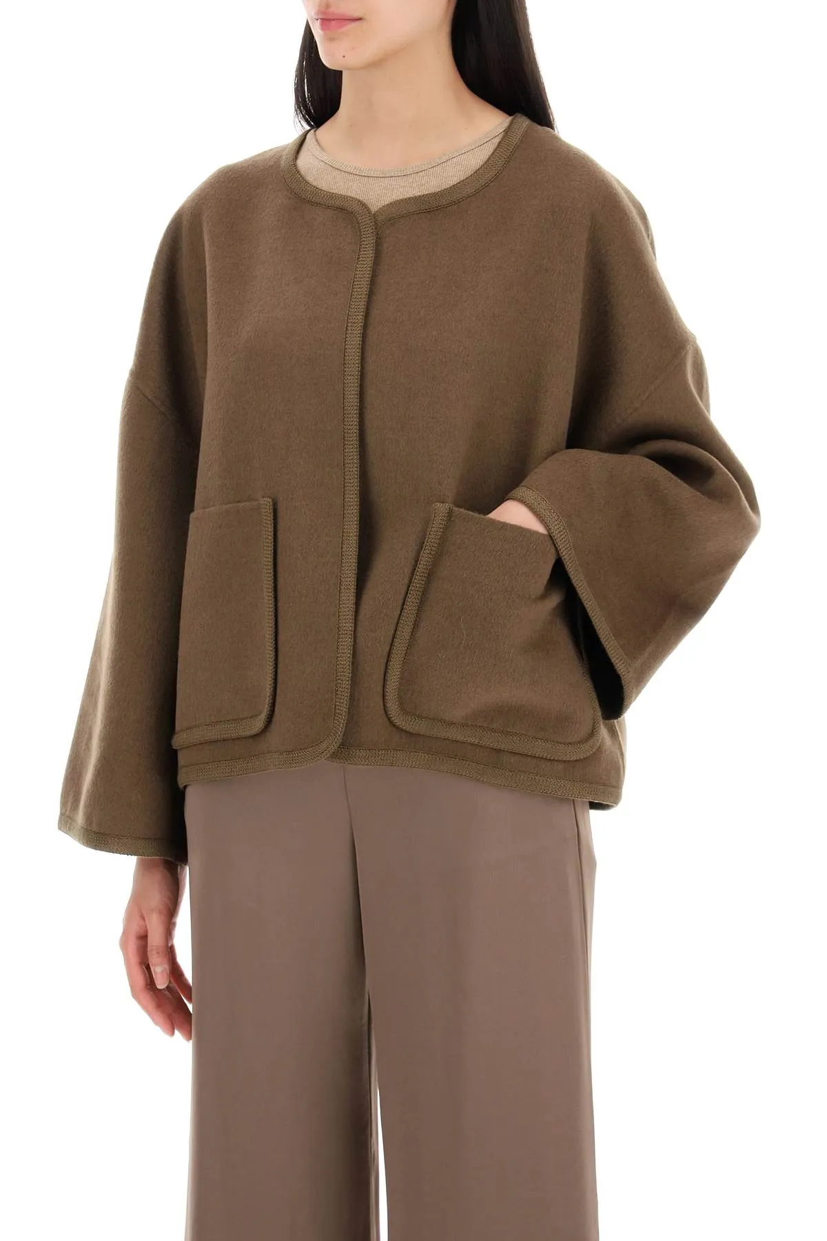 double-faced wool jacquie jacket in italian