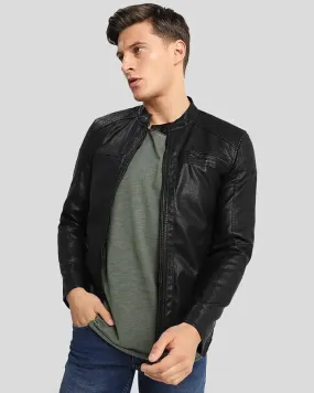 Drew Black Motorcycle Leather Jacket