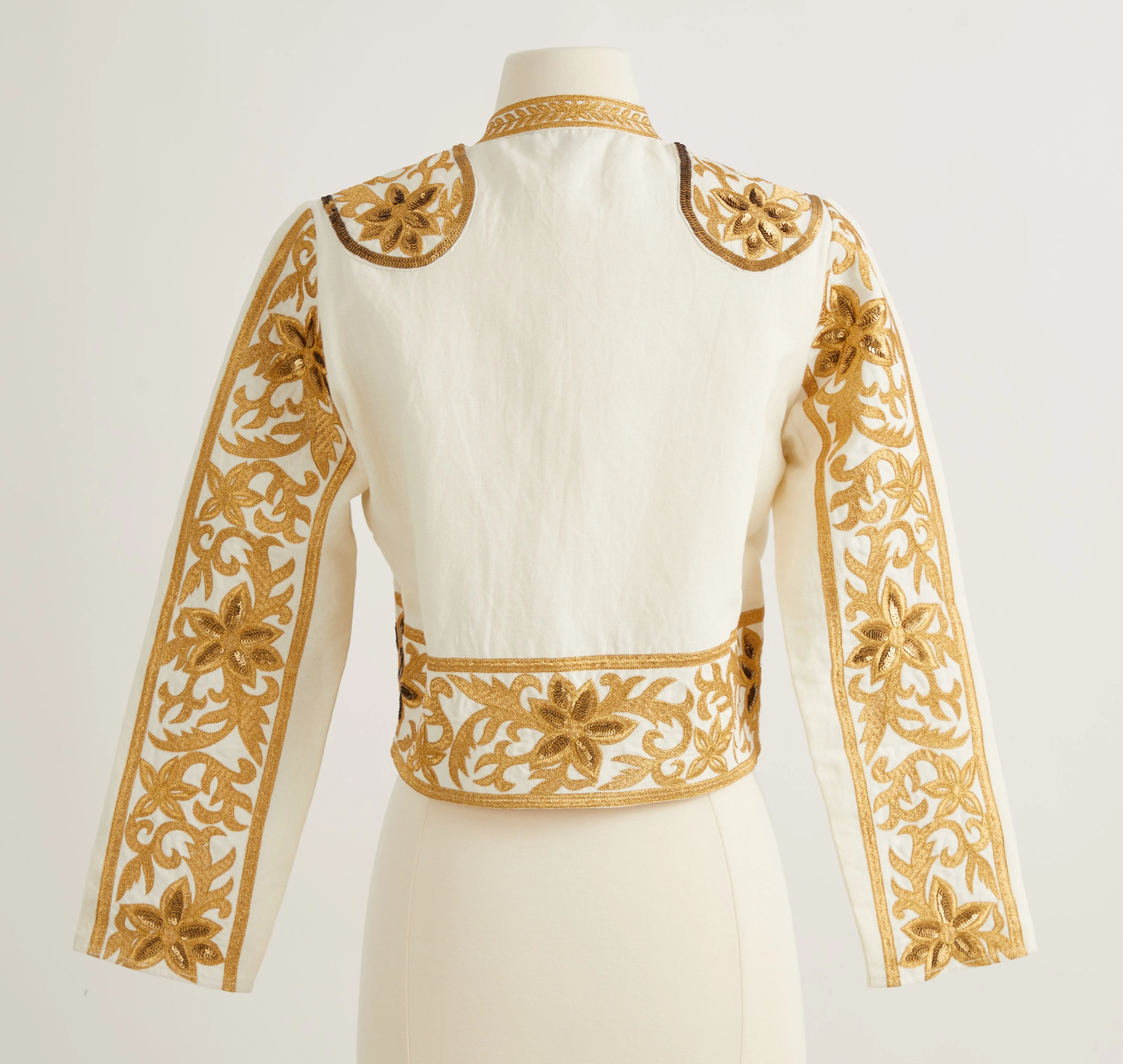 Embroidered Linen Bolero