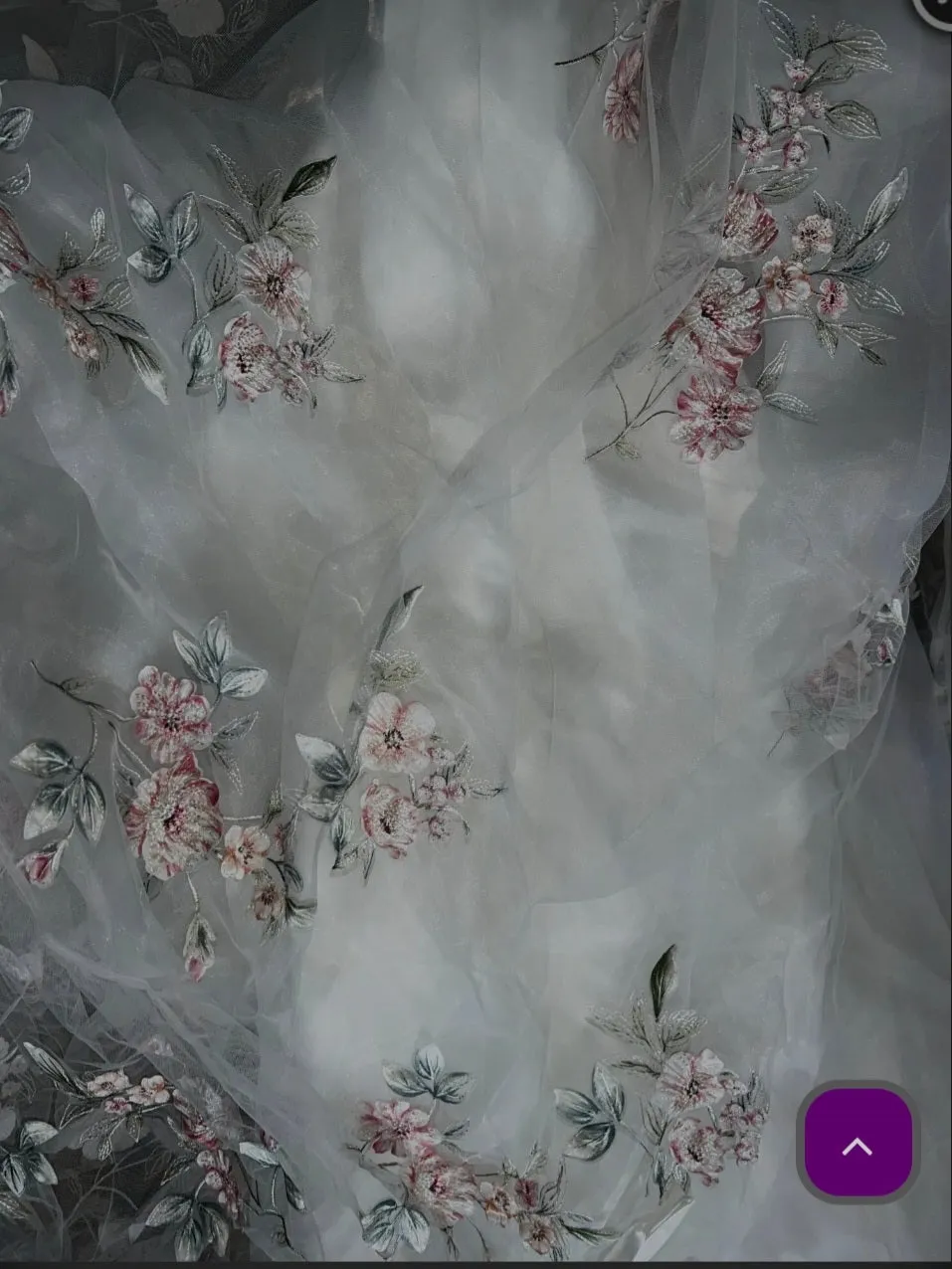 Floral Embroidered Chiffon A Line Wedding Gown All Sizes