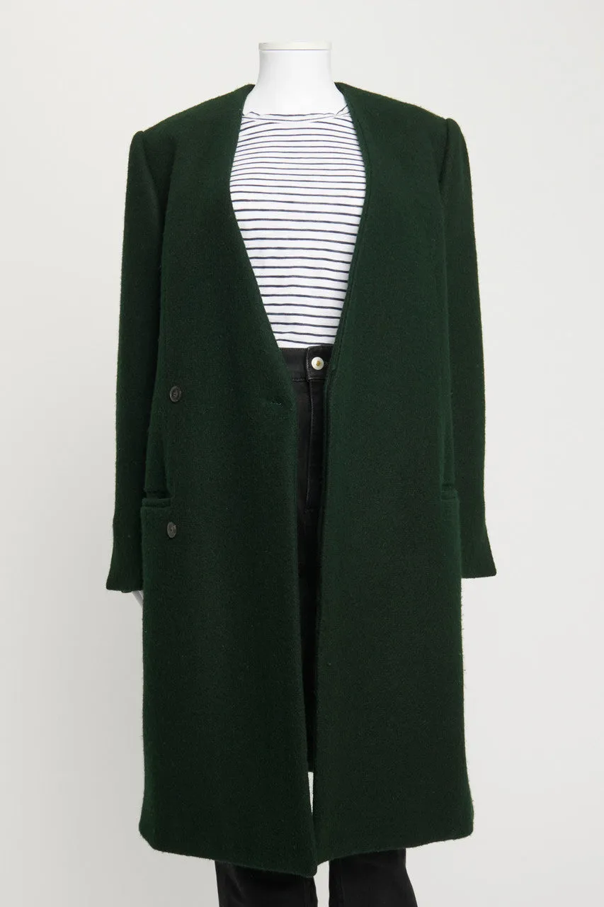 Green Wool Double Breasted Preowned Coat