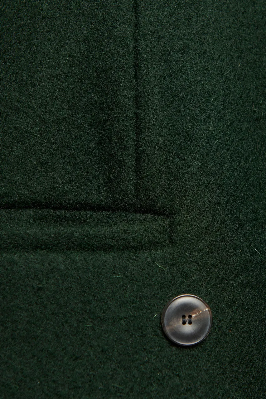 Green Wool Double Breasted Preowned Coat