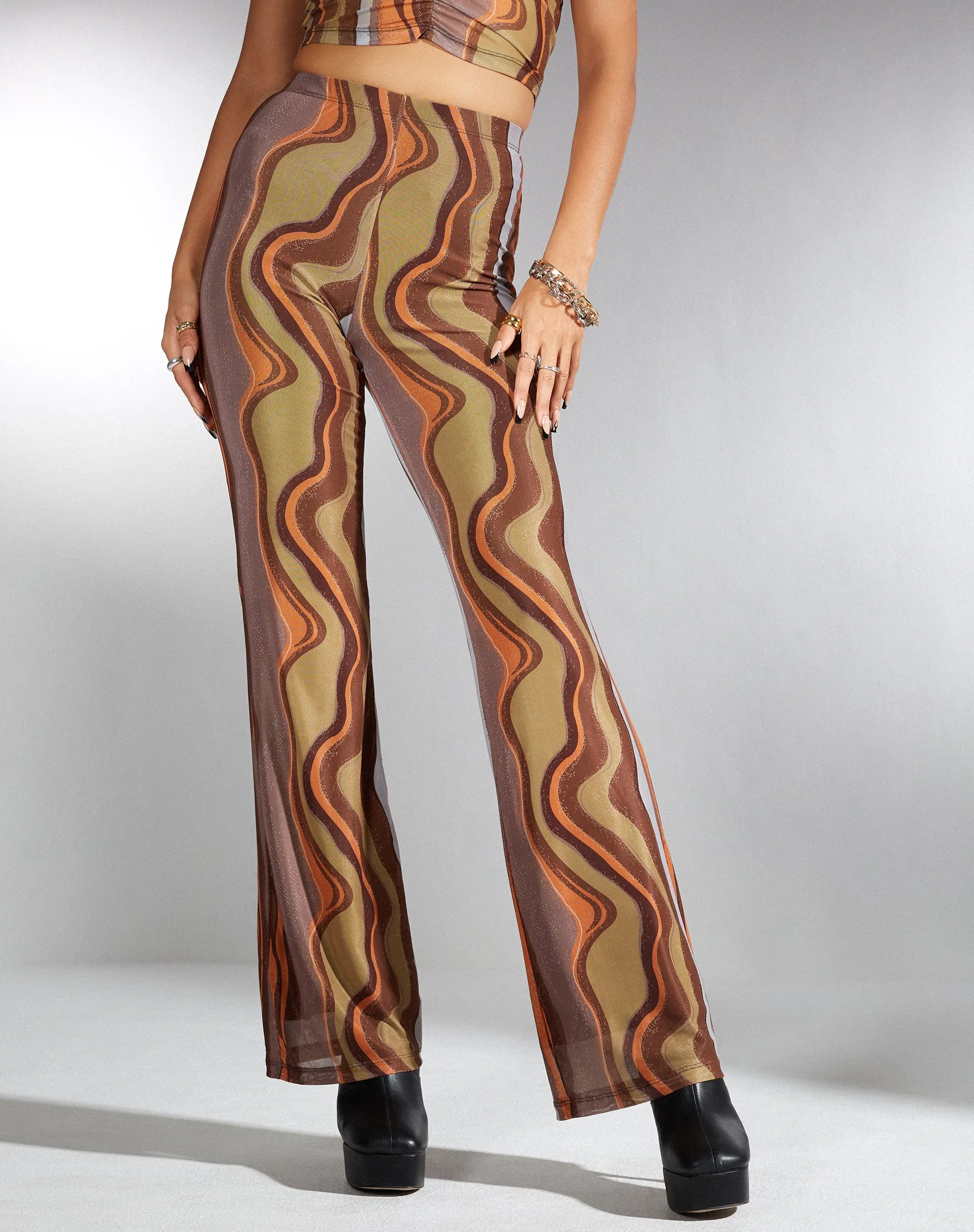 Herly Flare Trouser in Earthy Gradient