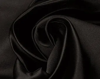 Jet Black colour Silk Dutchess Satin 58" wide