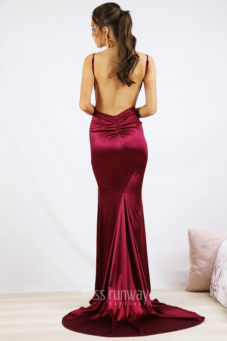 Kendall Split Formal Gown - Wine [SAMPLE]