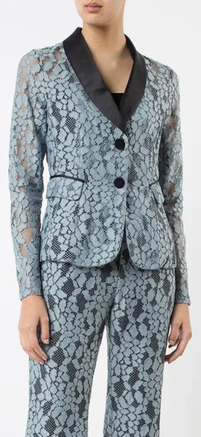 Lace-Embroidered Blazer