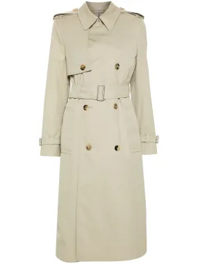 Light Beige Gabardine Double-Breasted Coat