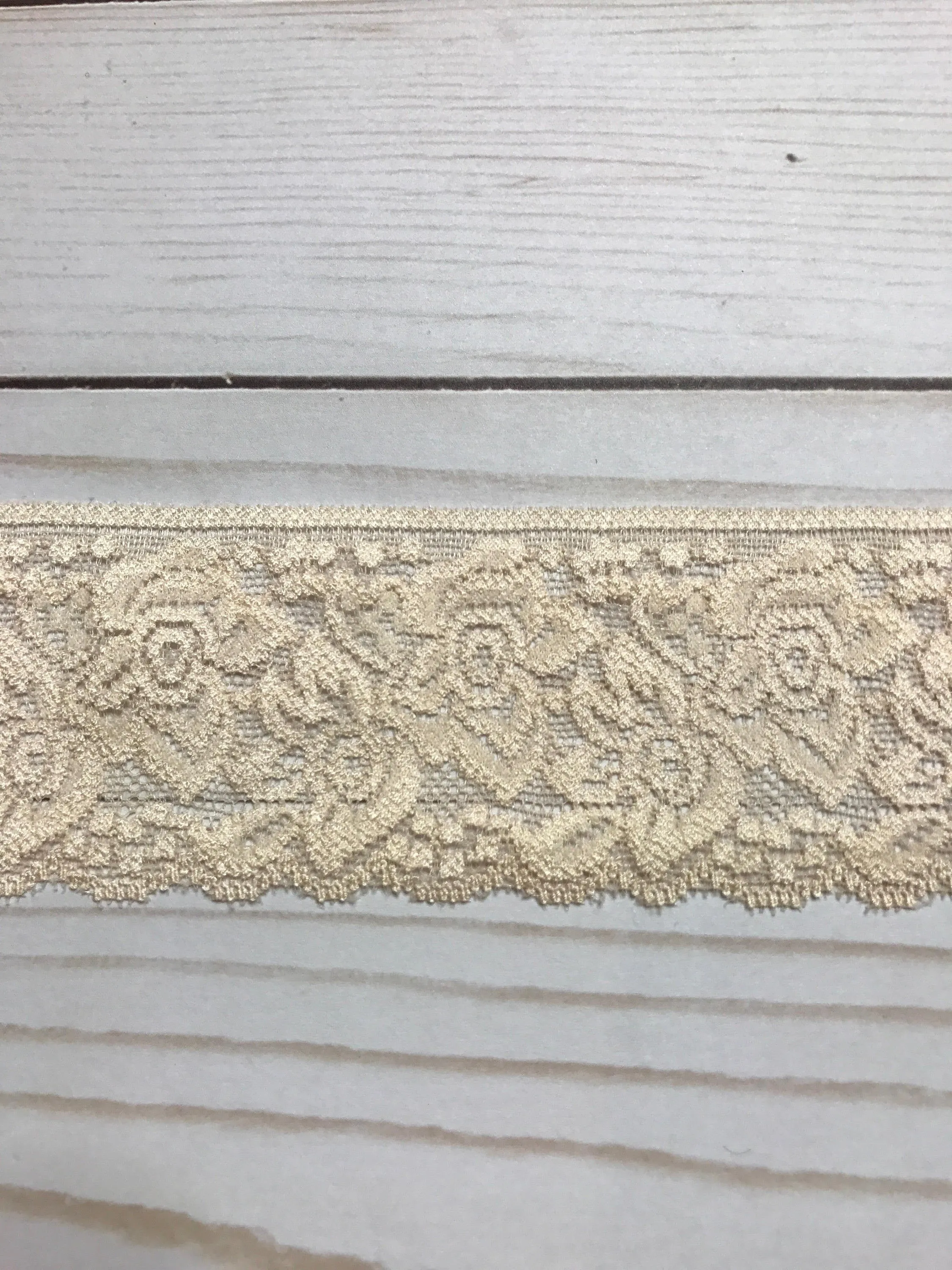 Light Peach 2.25" Wide Stretch Lace