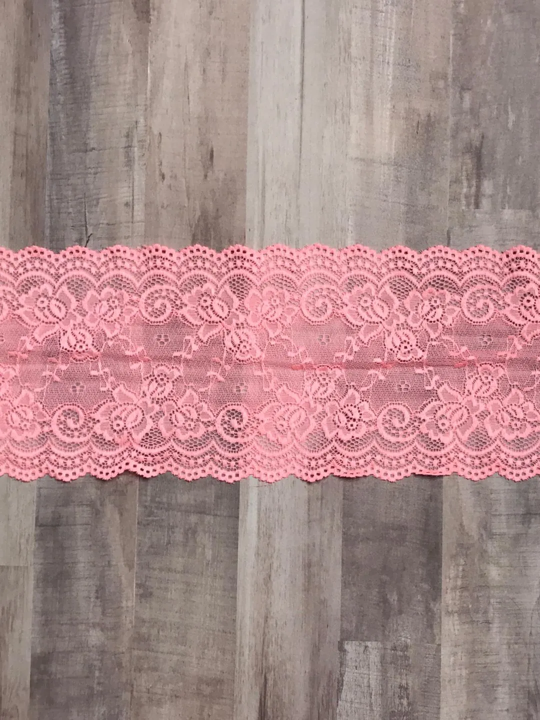 Light Peach 5.75" Wide Stretch Lace