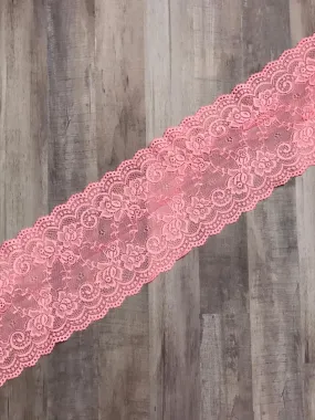 Light Peach 5.75" Wide Stretch Lace