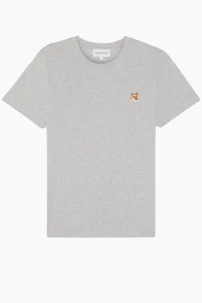 Maison Kitsuné Fox Head Patch T-Shirt - Light Grey Melange