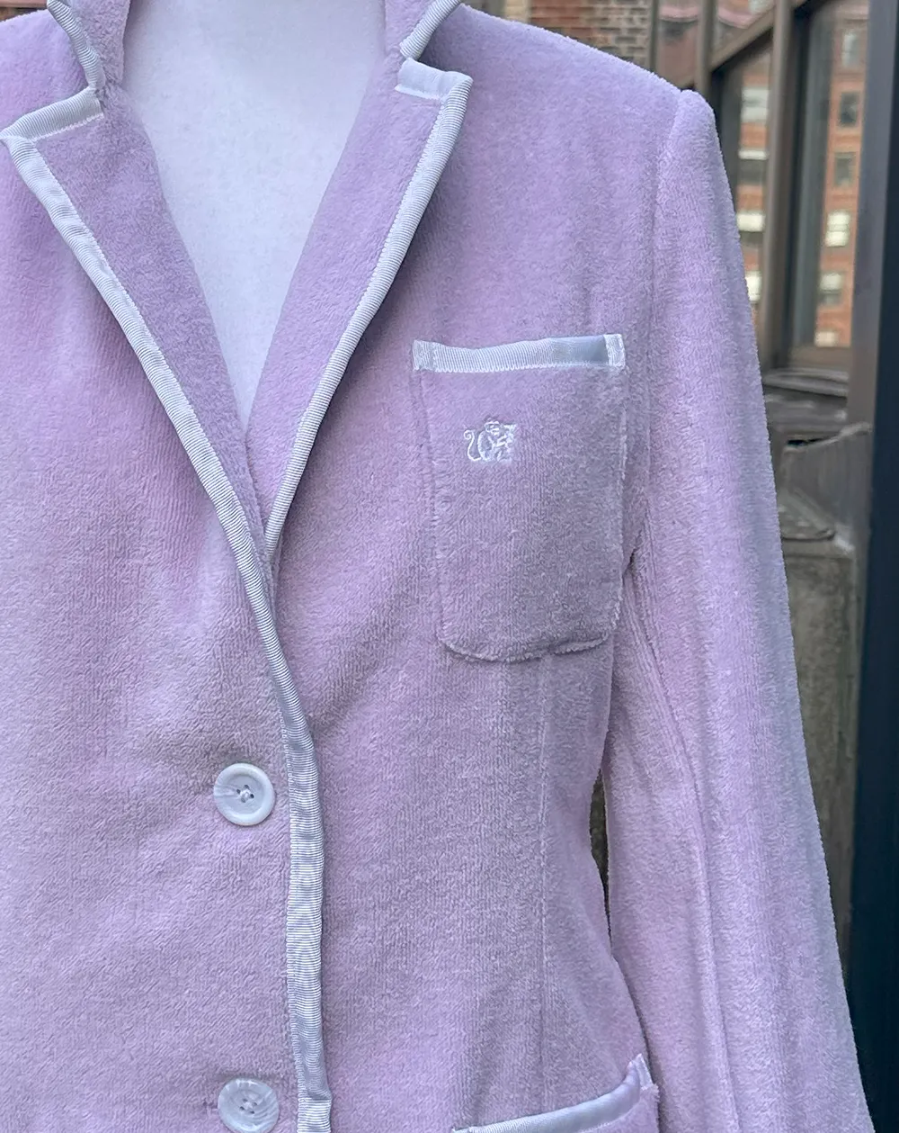 Men's Lavender Blazer with White Trim