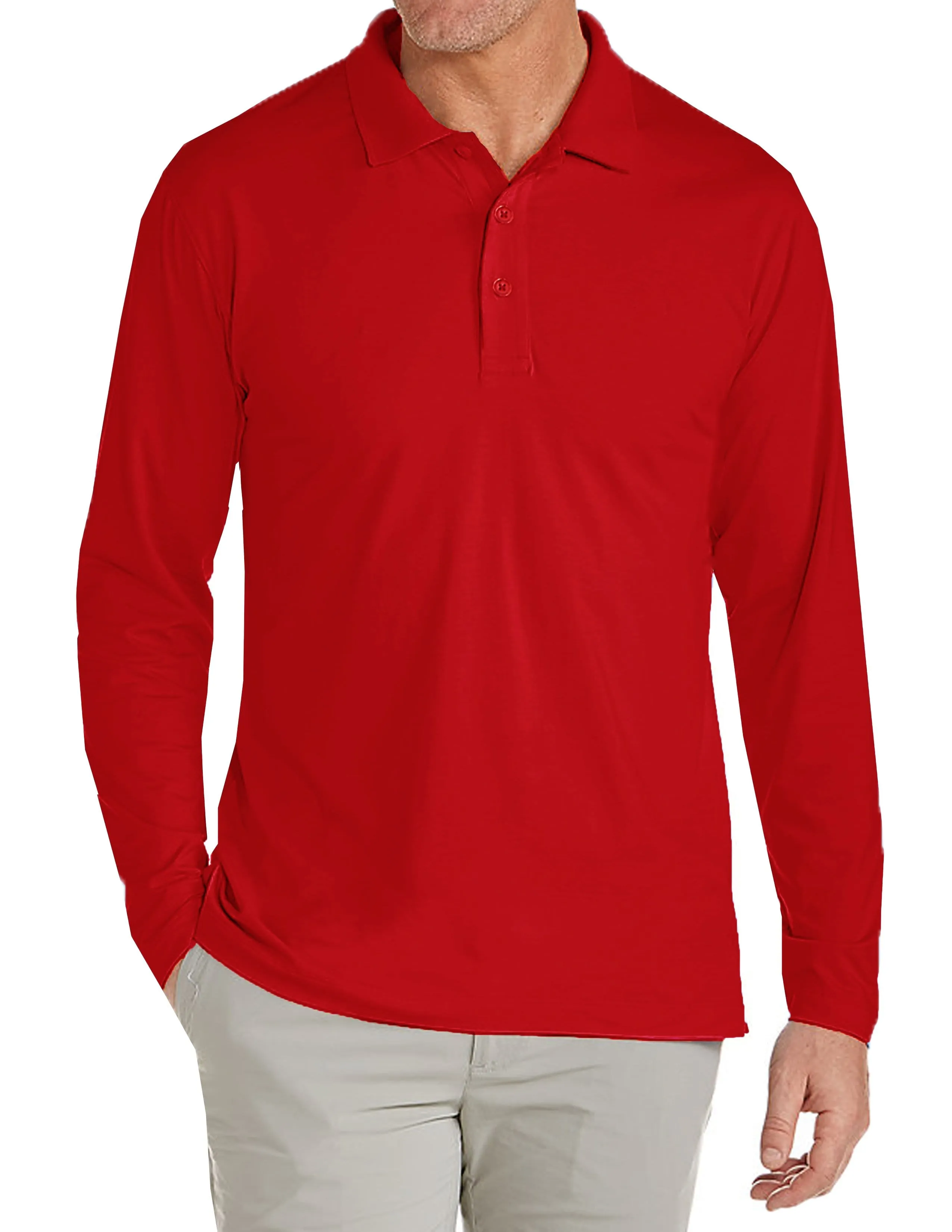 Men's Long Sleeve Pique Polo Shirt