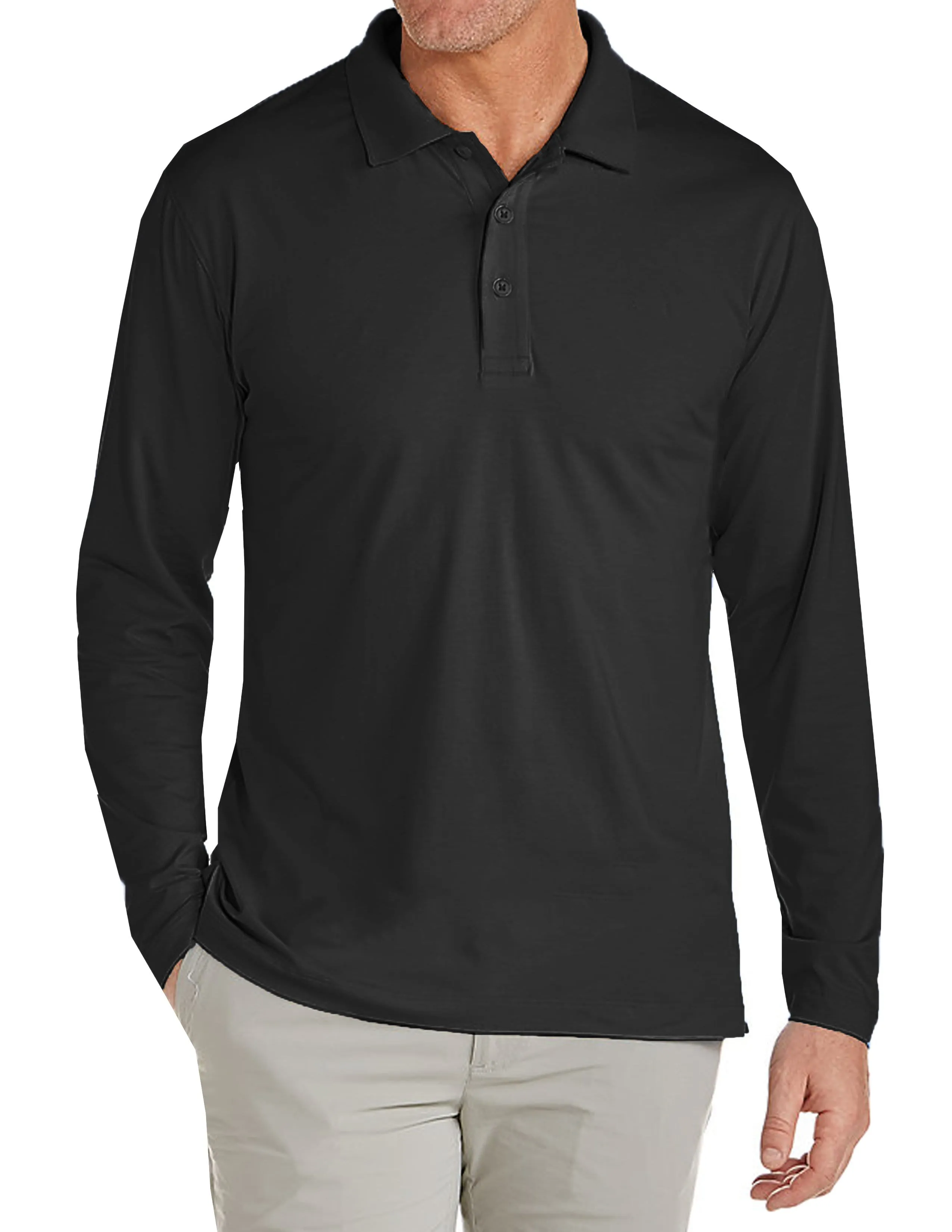 Men's Long Sleeve Pique Polo Shirt