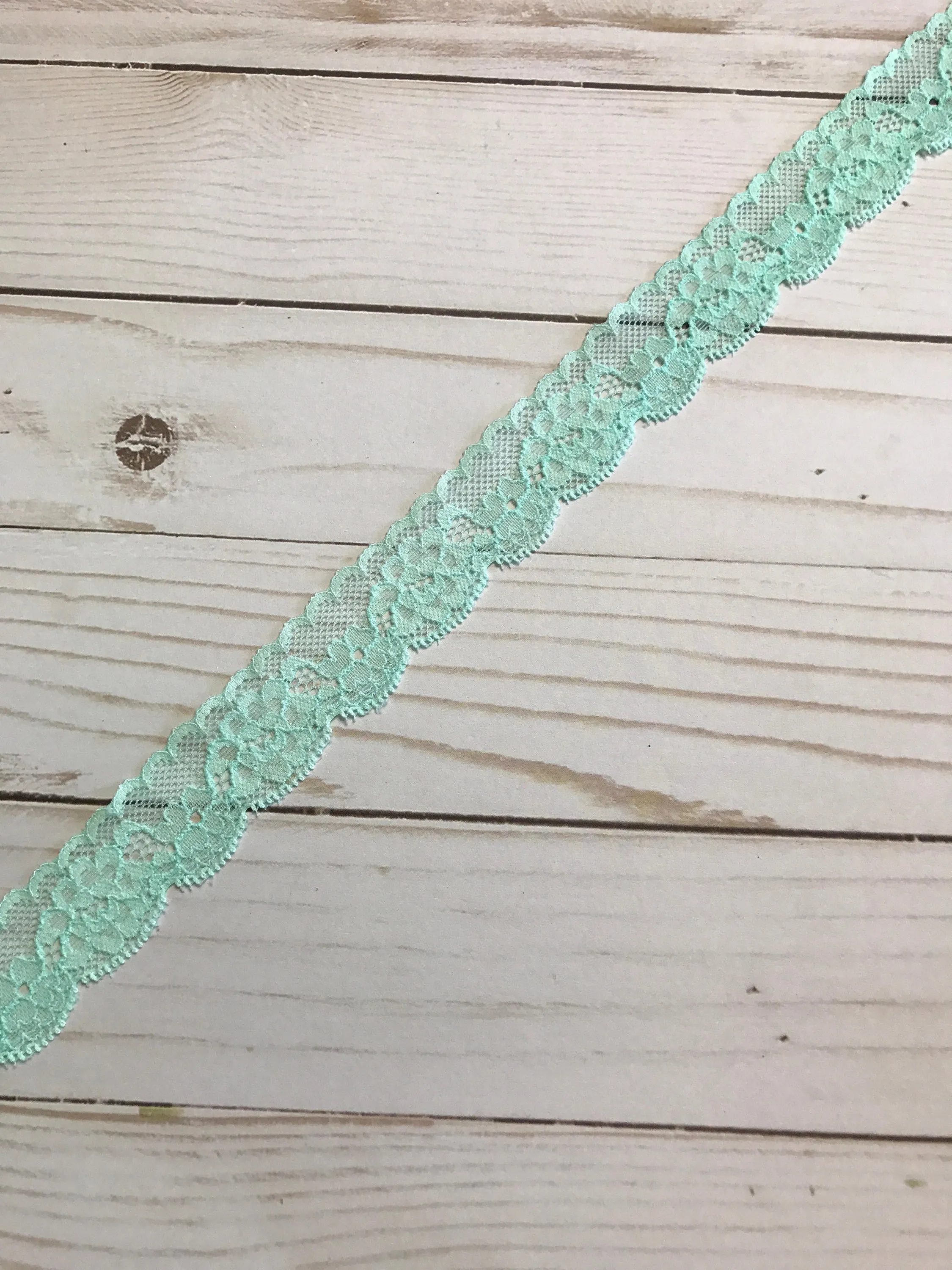 Mint 1.25" Wide Stretch Lace