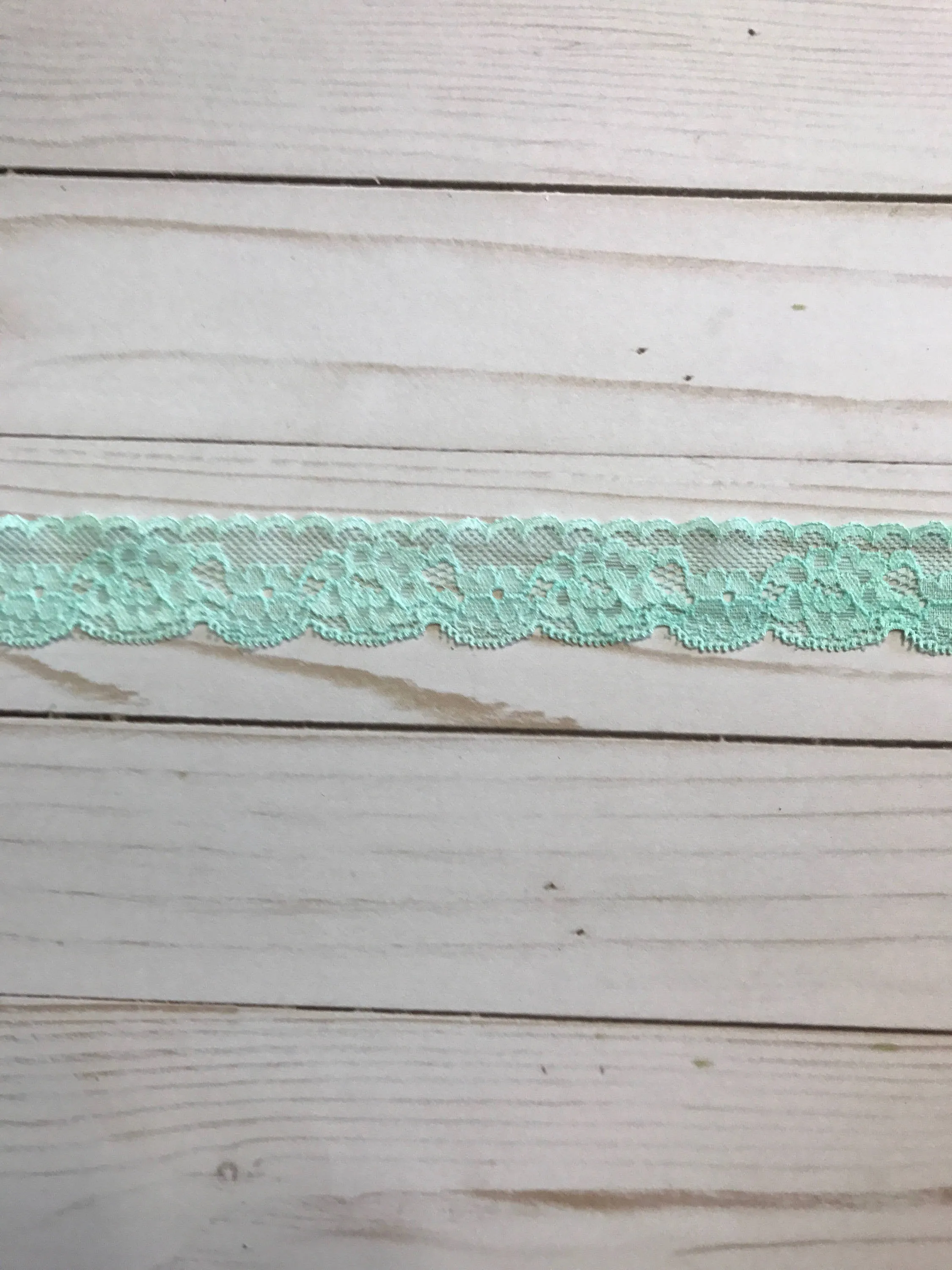 Mint 1.25" Wide Stretch Lace