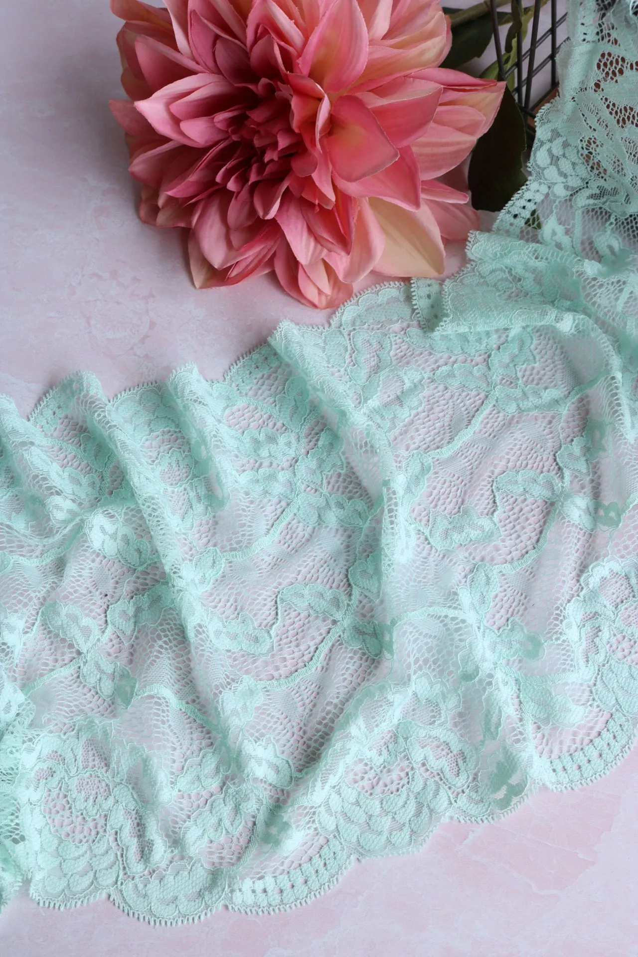 Mint Ice 9" Wide Stretch Lace