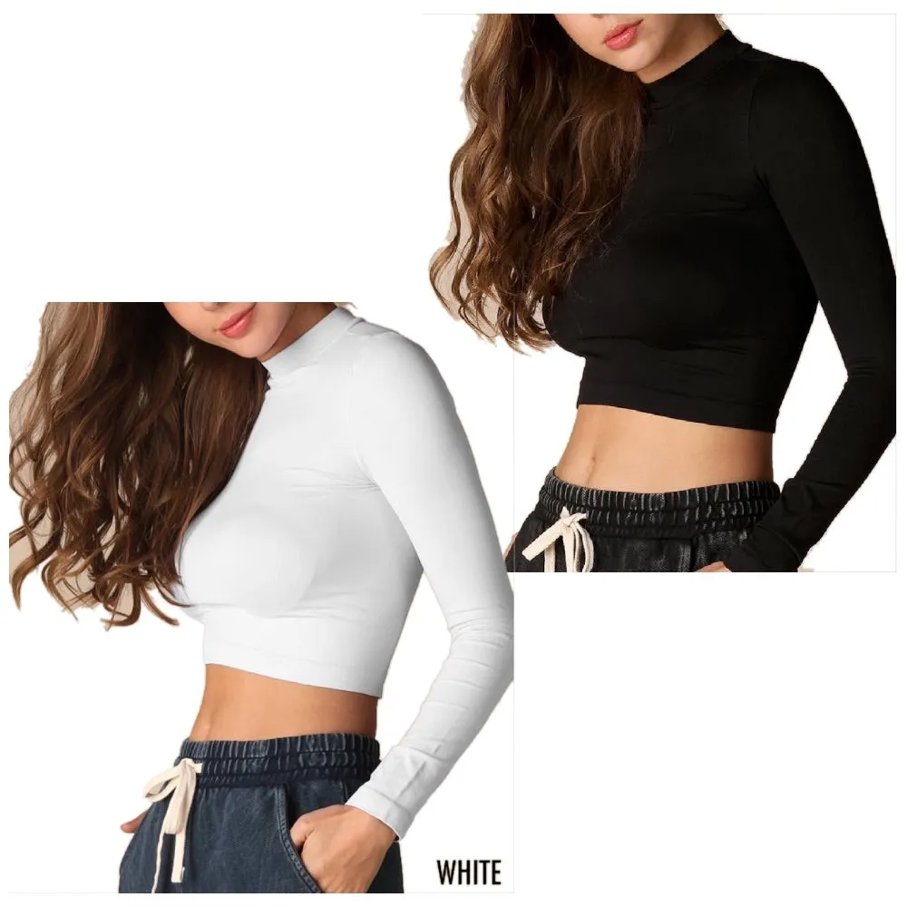 Mock Neck Crop Top