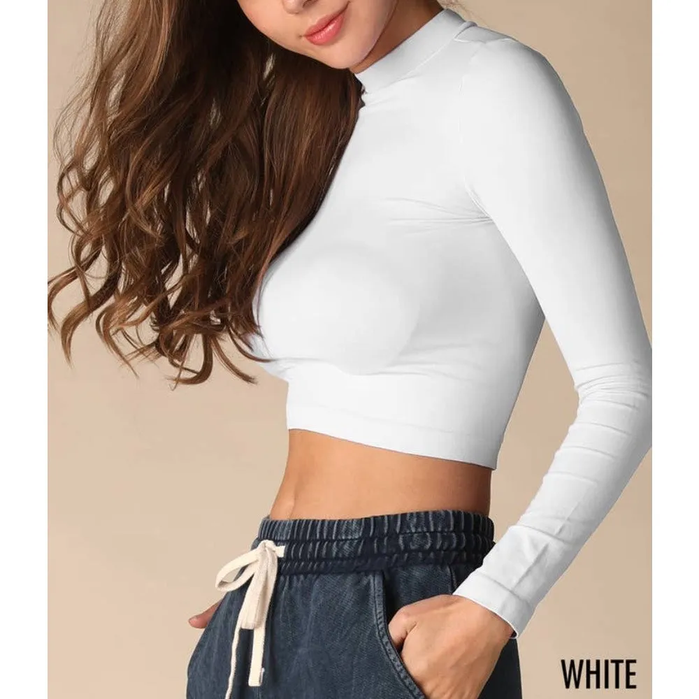 Mock Neck Crop Top