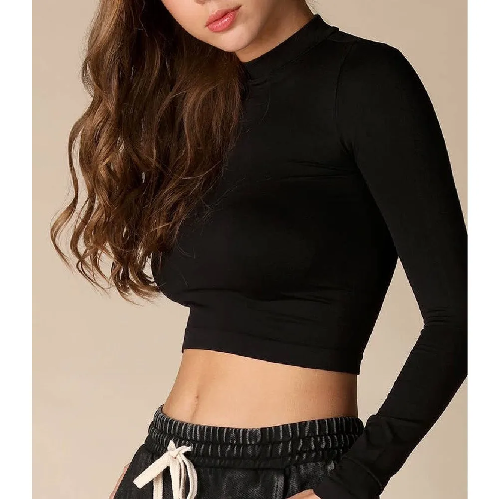 Mock Neck Crop Top