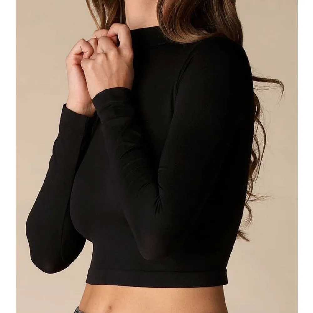 Mock Neck Crop Top