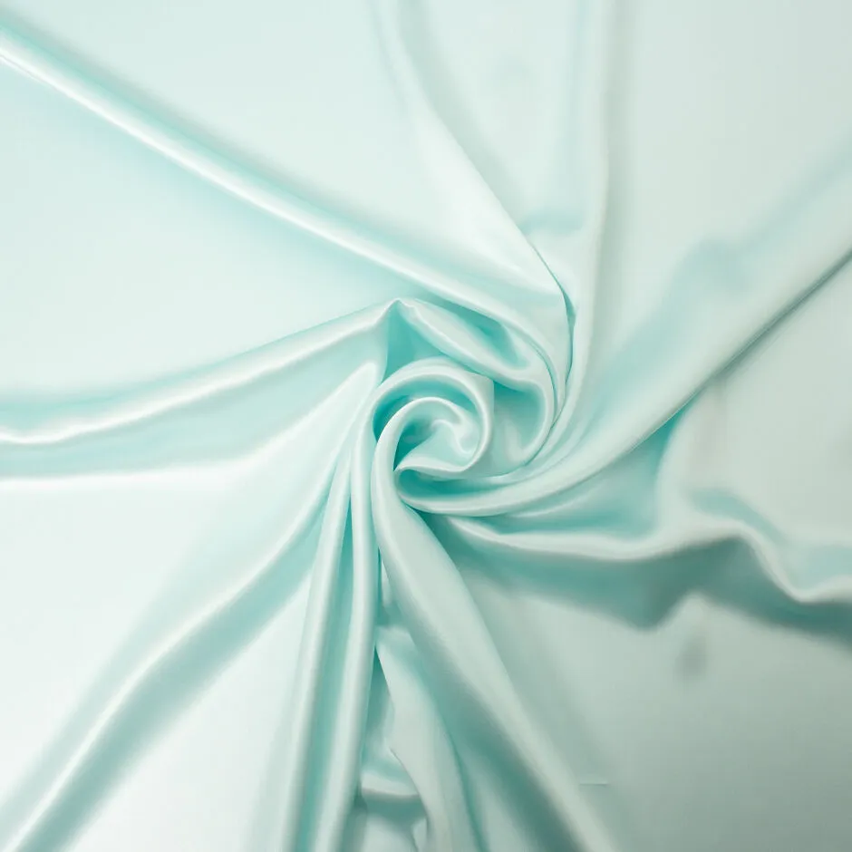 Pale Aqua Pure Silk Satin